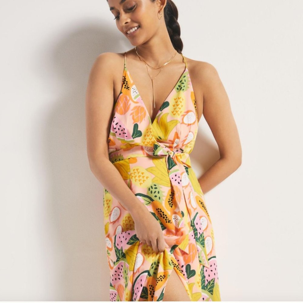 Anthropologie Hutch High Low Wrap Maxi Dress XS